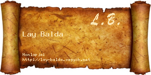 Lay Balda névjegykártya